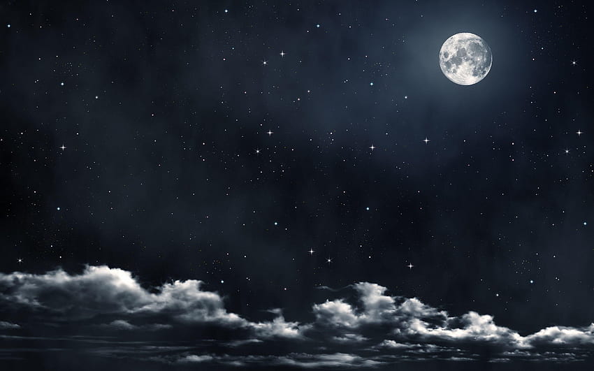 Moon and Stars, realistic beautiful sun and moon HD wallpaper