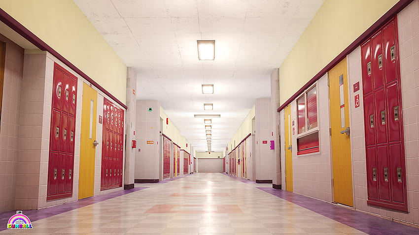 Gumball Cartoon Network Cartoon Hallway, lorong sekolah Wallpaper HD