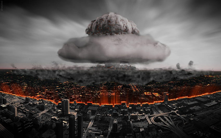 Wybuch jądrowy bomba atomowa miasto. Android dla Androida z bombą atomową Tapeta HD