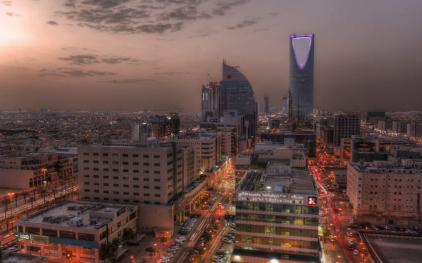 Kingdom Centre, Riyadh, Saudi Arabia, evening, sunset, skyscrapers, capital of Saudi Arabia with resolution 1920x1200. High Quality, kingdom tower HD wallpaper