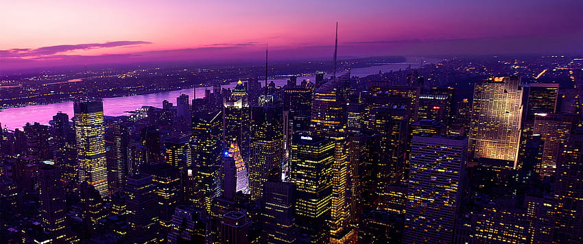 New York City , Twilight, Evening, City lights, Dark, Night, World, night city aesthetic pc HD wallpaper