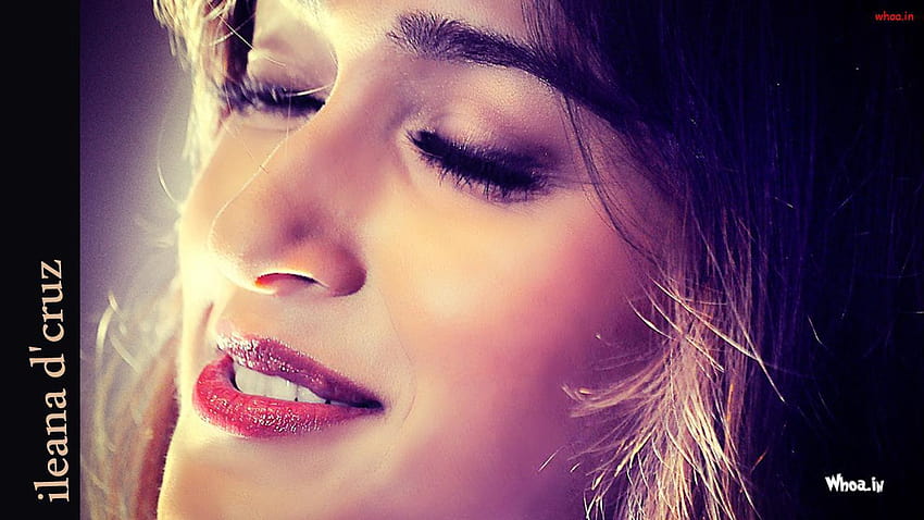 Ileana Dcruz Close Up Face And Red Lips, south actress ileana dcruz HD wallpaper