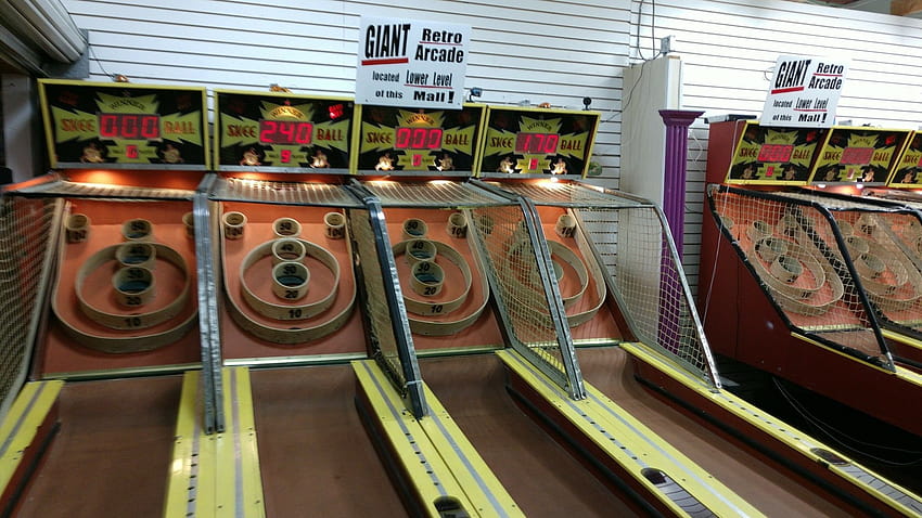 The skee ball machines on the upper level of the Boardwalk Mall on the Wildwood Boardwalk in Wildwood, New Jersey. HD wallpaper