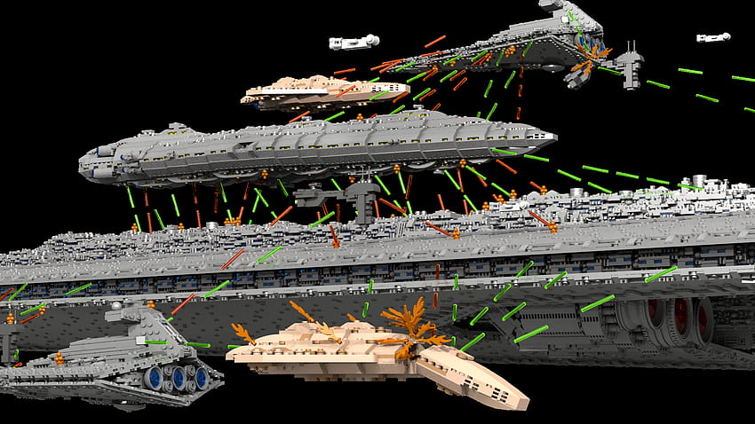 Tiles or Studs: Battle of Endor with 71.000 pieces Super Star HD wallpaper