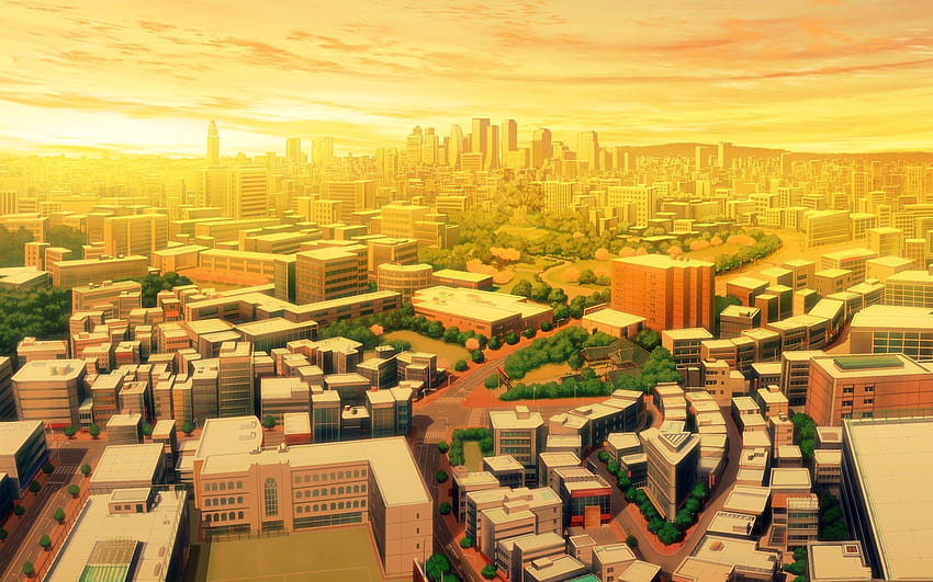 Artistic City, yellow city HD wallpaper