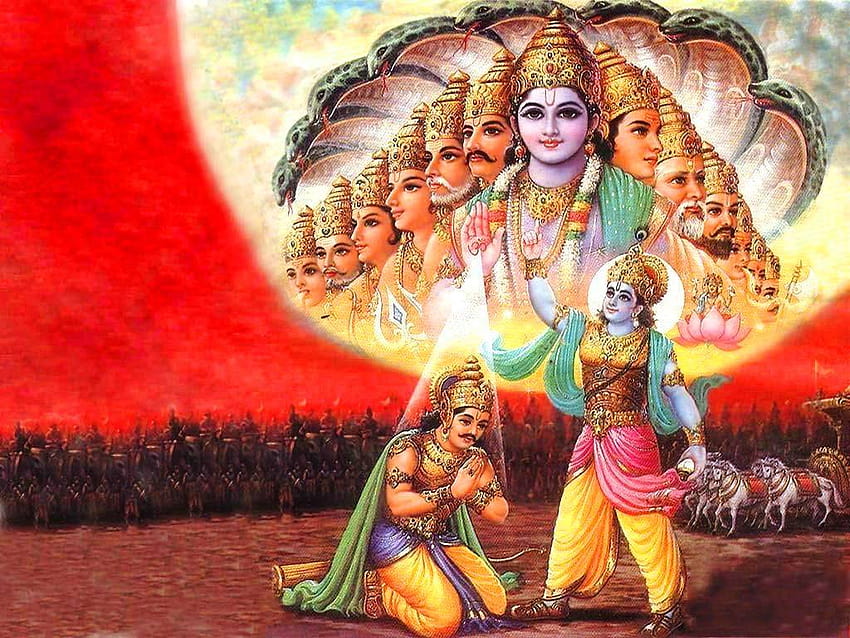 Viraat Roop Lord Krishna Arjun, Lord Krishna e Arjuna Sfondo HD