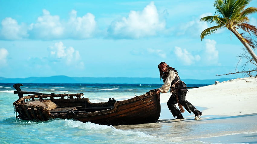 Jack Sparrow che spinge la barca, computer di Jack Sparrow Sfondo HD