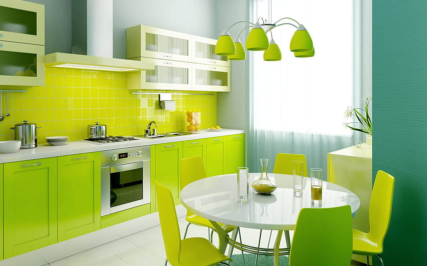 What kind of to choose a green kitchen. Color of, cadastral HD wallpaper