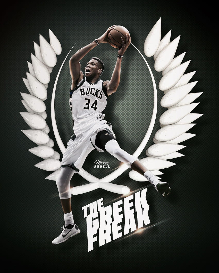 Giannis Antetokounmpo Milwaukee Bucks NBA Art Tapeta na telefon HD