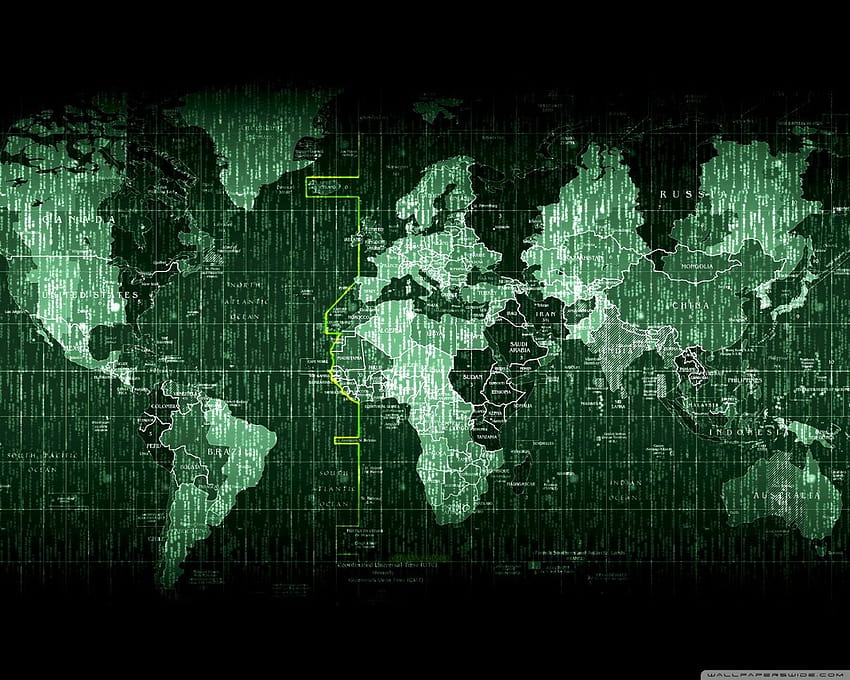 Matrix Code World Map Ultra Backgrounds for U TV : Tablet : Smartphone HD wallpaper