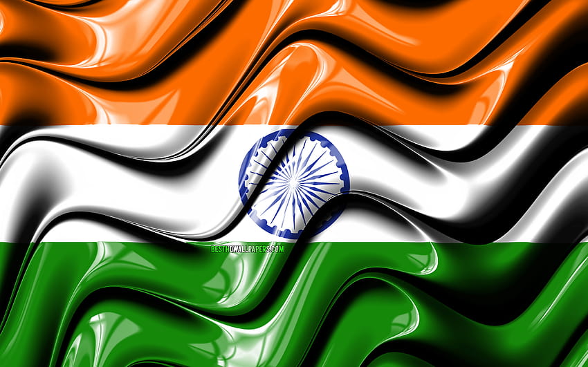 Bandera india, Asia, símbolos nacionales, Bandera de la India, arte 3D, India, países asiáticos, bandera 3D de la India con una resolución de 3840x2400. Bandera nacional india de alta calidad fondo de pantalla