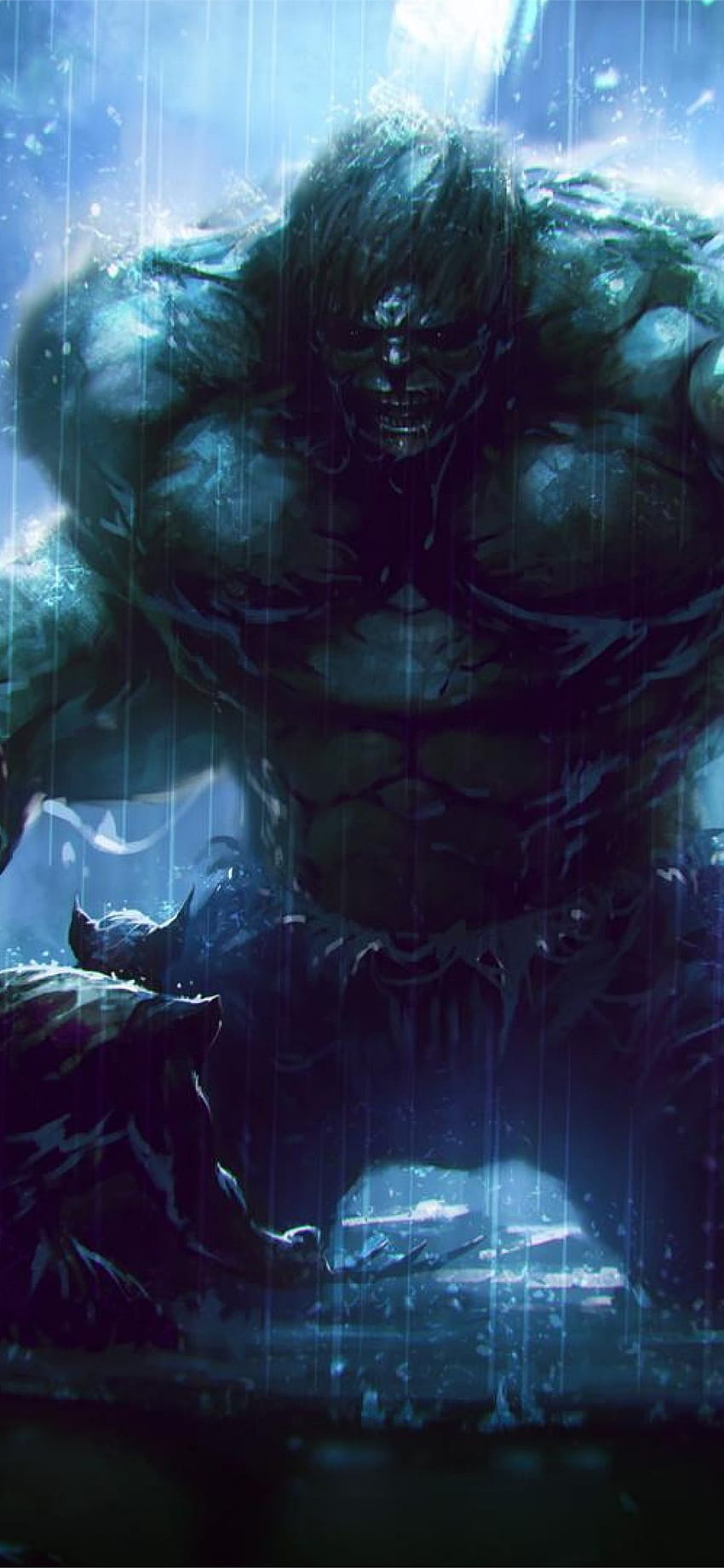 Incredible Hulk Raining Artwork for Google Nexus 1... iPhone, green hulk HD phone wallpaper