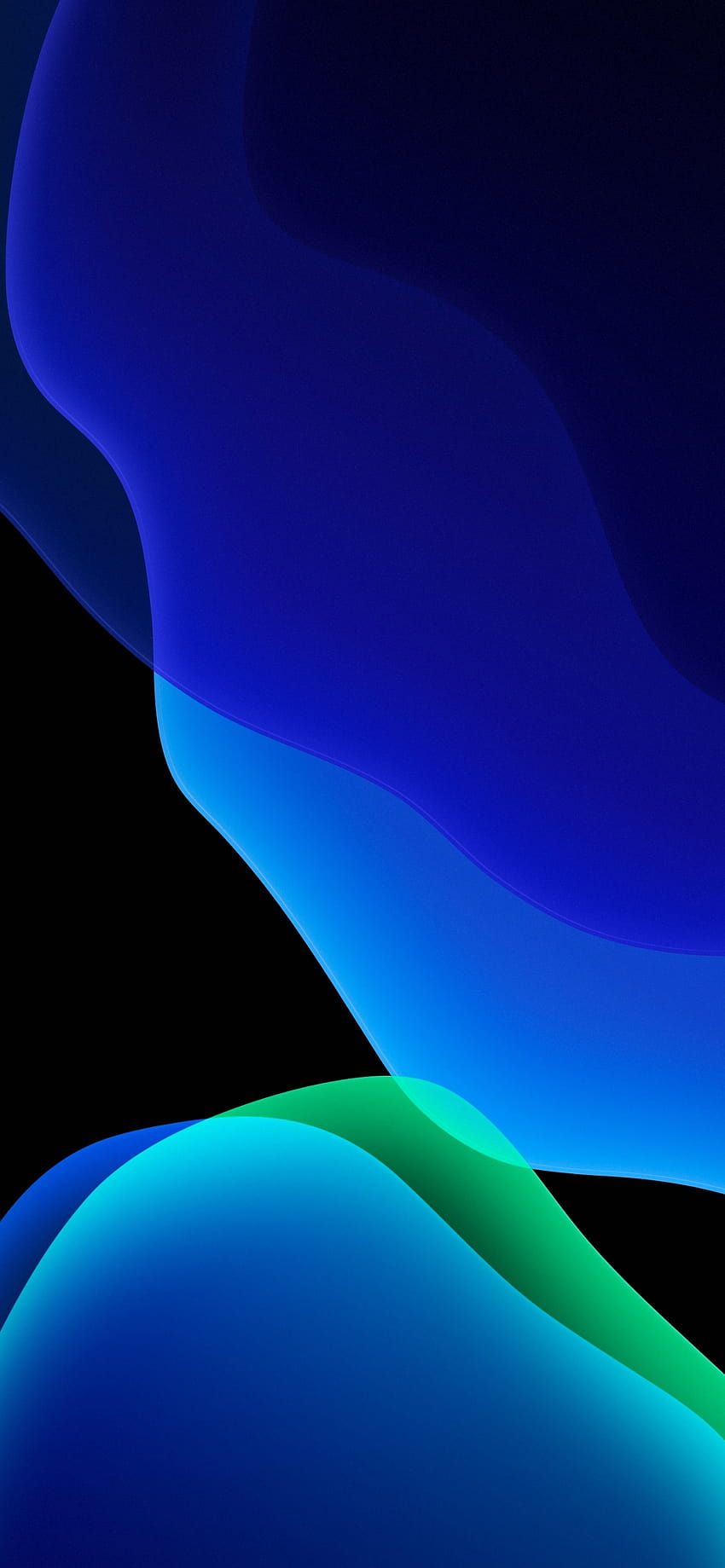 iOS 13 , Stock, iPadOS, Blue, Black background, AMOLED, Abstract, iphone 13 pro max amoled HD phone wallpaper