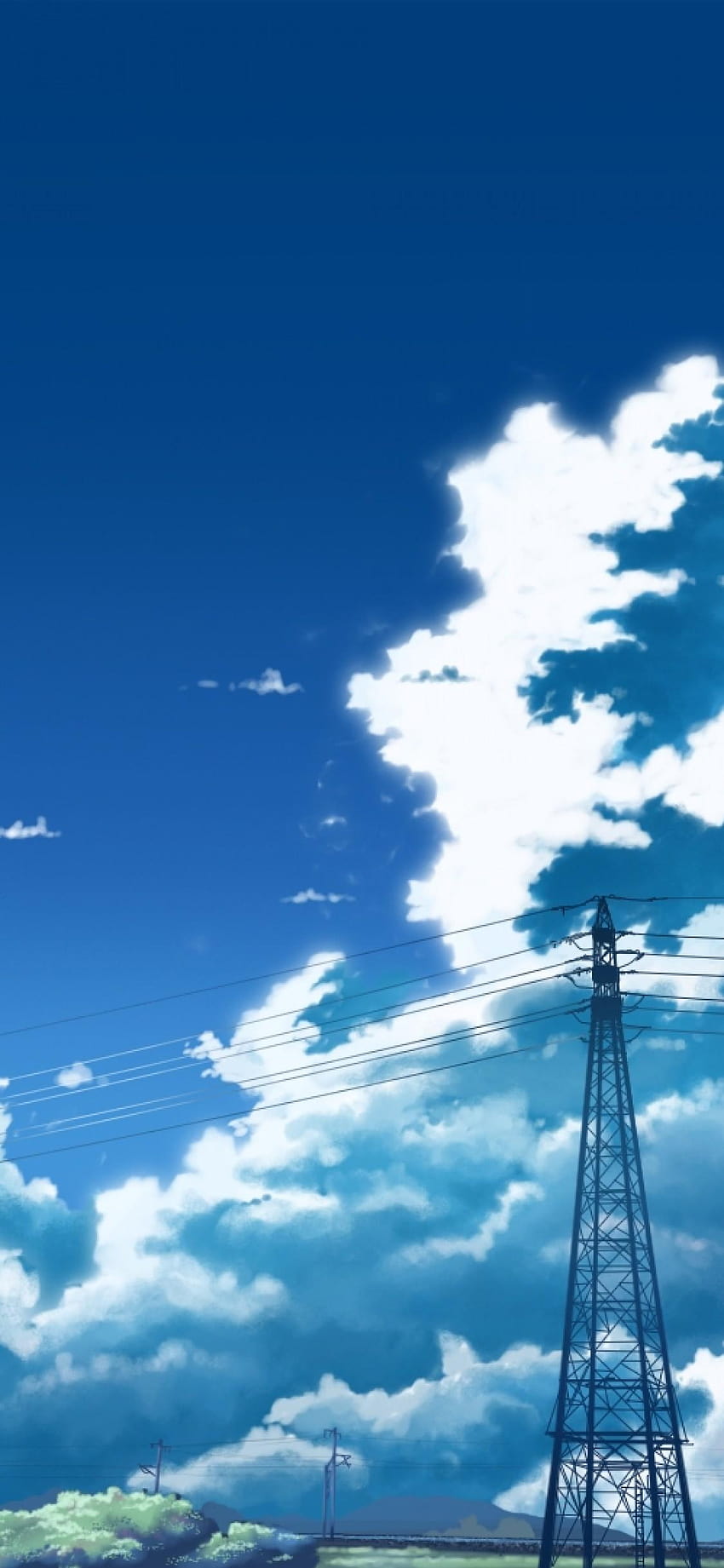 1125x2436 Anime Sky, Anime Landscape, Clouds, iphone x anime HD phone wallpaper