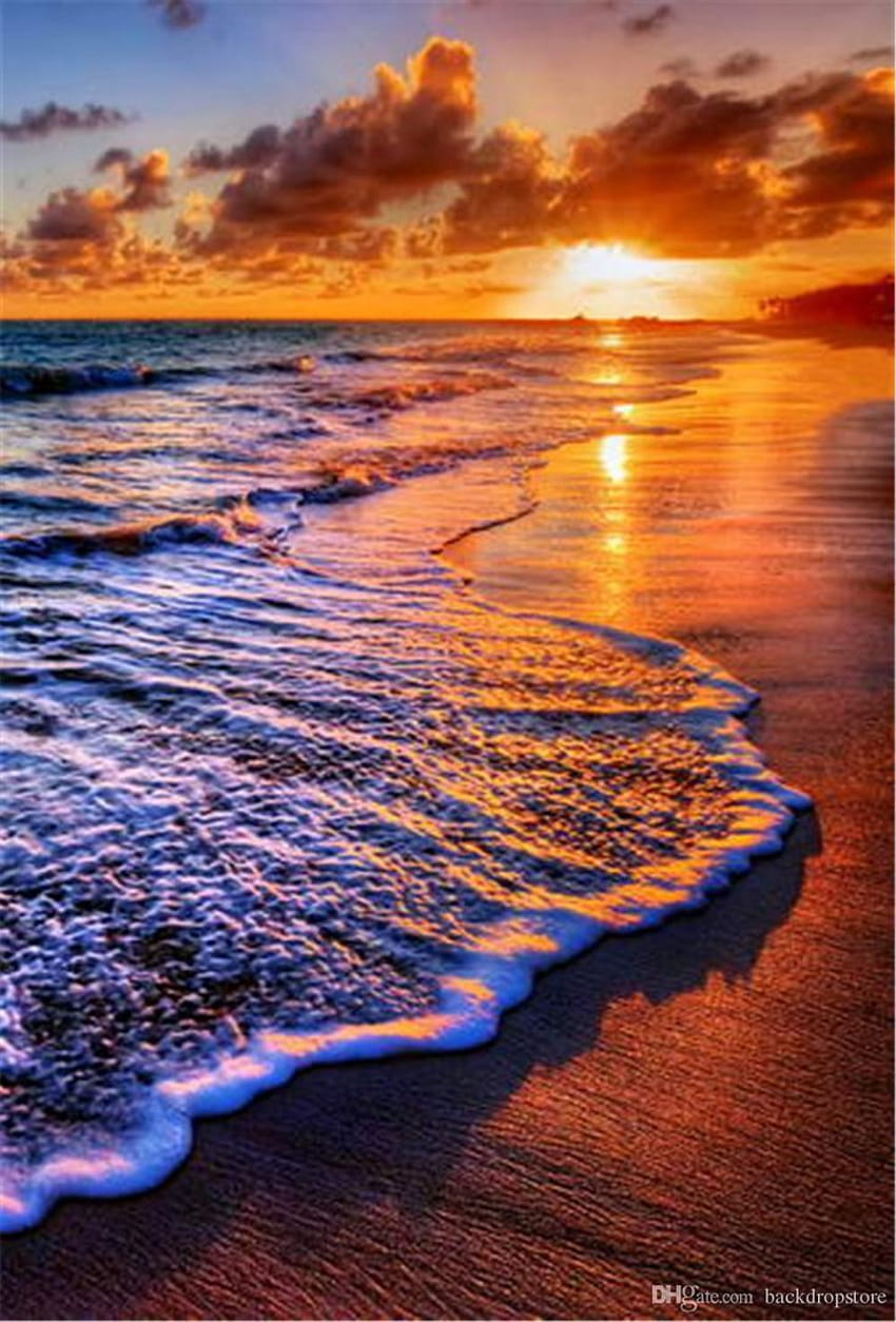 Hermosos paisajes de puesta de sol, s de grafía de playa, nubes de color, olas junto al mar, boda romántica al aire libre, s de cabina escénica de Backdropstore, $ 26.1..., escena de puesta de sol tropical fondo de pantalla del teléfono