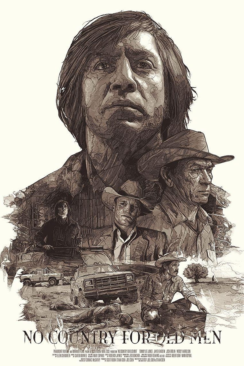 Illustration, no country for old men HD phone wallpaper