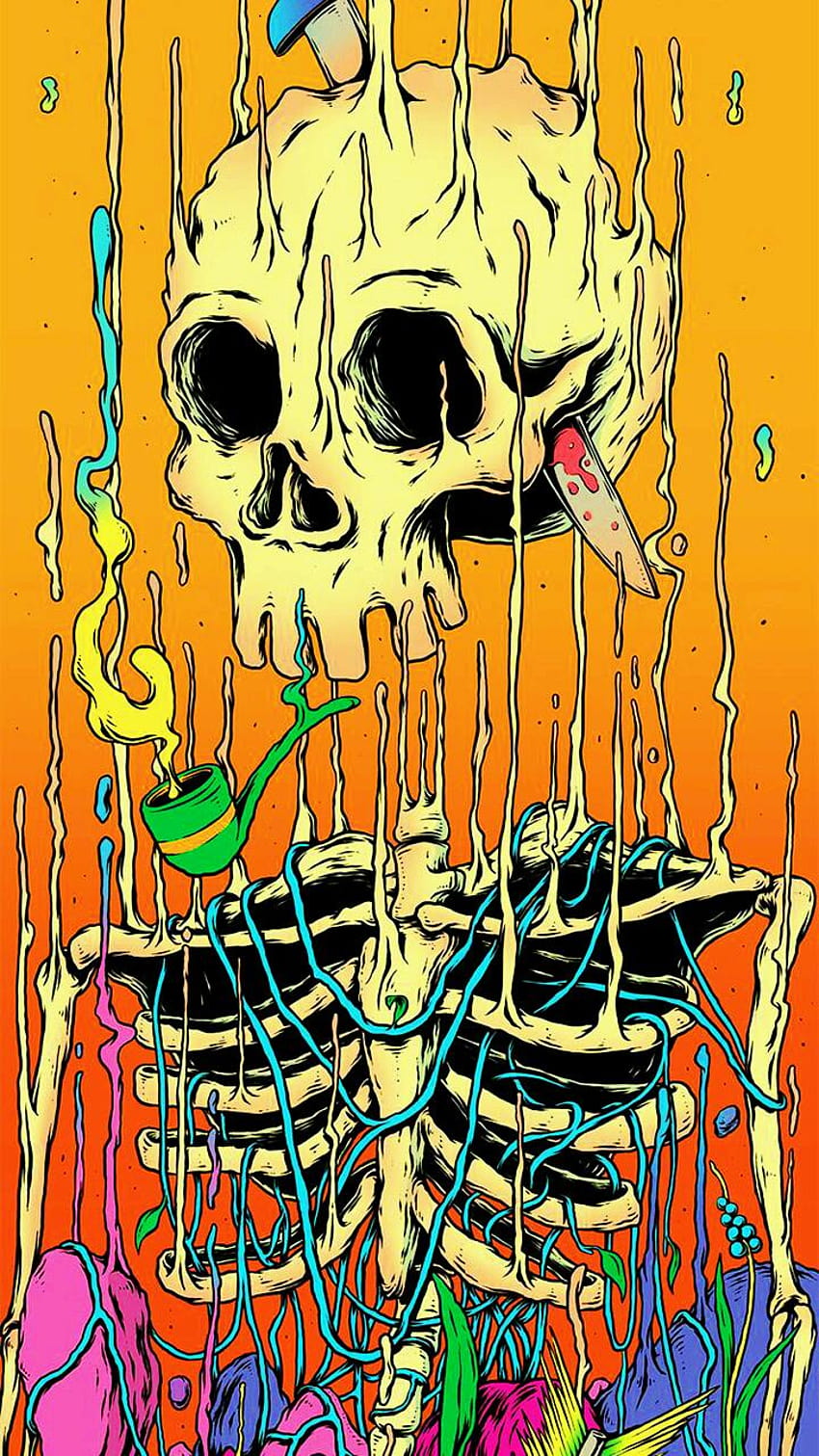 Trippy skull – Dump, trippy skeleton HD phone wallpaper
