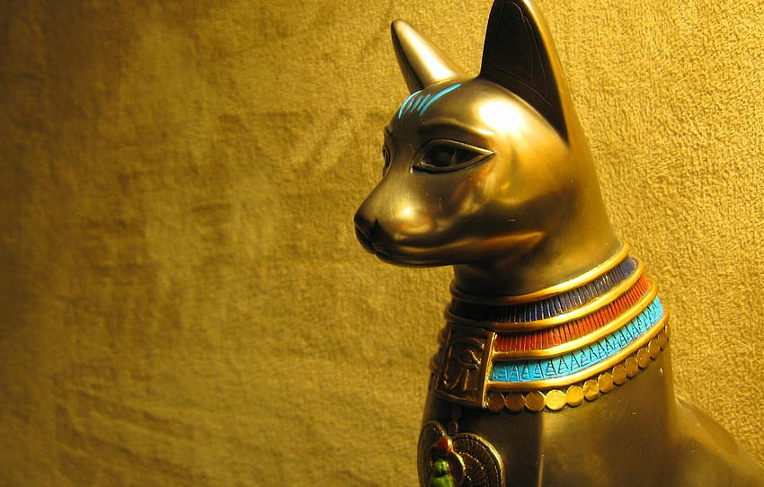 cat, Egypt, Bastet, the cult, Golden statue, egypt cat HD wallpaper