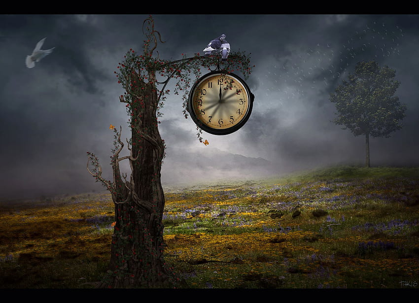 Time For Love..., fantasy clock HD wallpaper