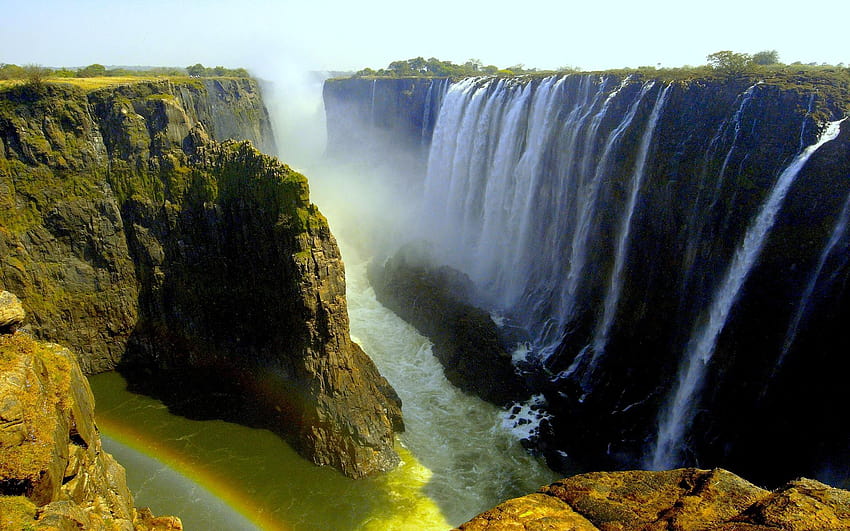 Victoria Şelalesi, Zambiya/Zimbabve, victoria şelalesi milli parkı HD duvar kağıdı