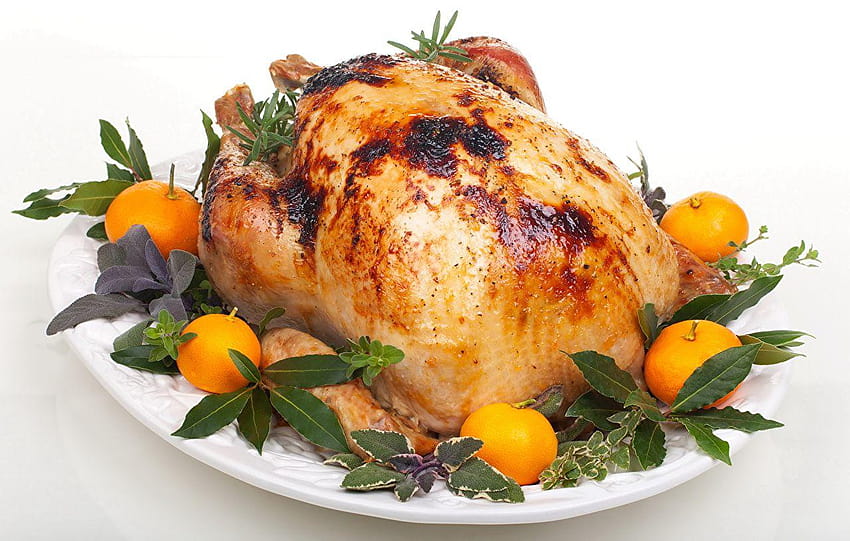 Produk Daging Makanan Ayam Panggang buah jeruk, makan malam ayam Wallpaper HD