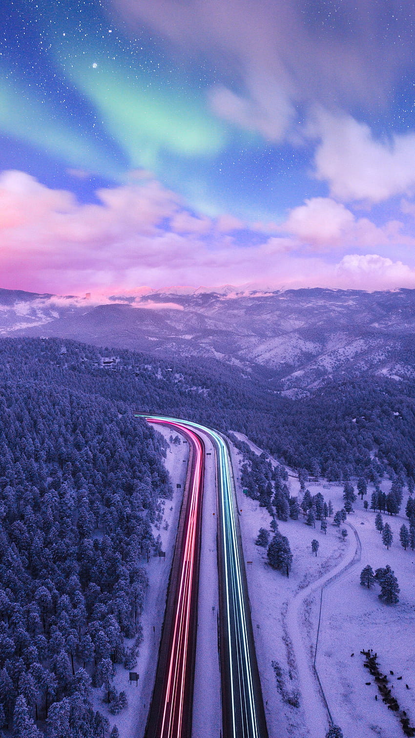 323311 Colorful, Road, Trails, Scenery, Long Exposure, phone , Backgrounds, and, road mobile HD phone wallpaper