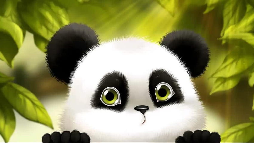 3D сладка панда, 3d kawaii HD тапет