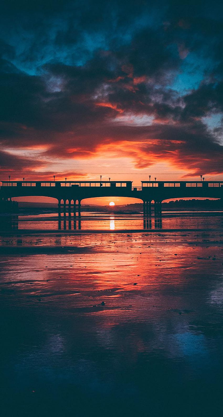 Bournemouth Pier Sunset, pier at sunset HD phone wallpaper
