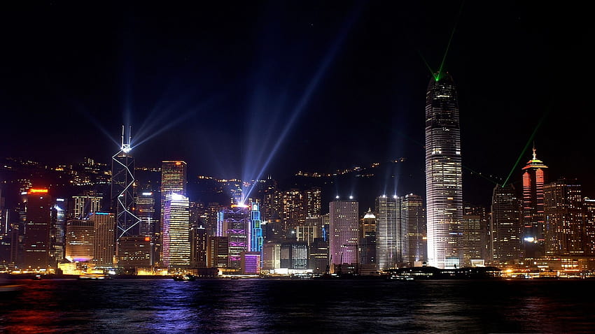 Pelabuhan Victoria Hong Kong, gedung-gedung tinggi Wallpaper HD