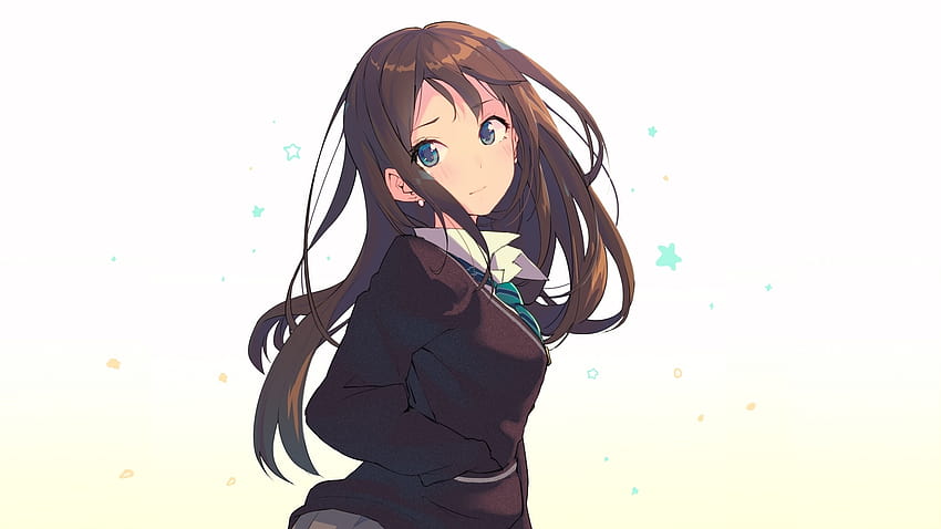 Anime, Cute, School Girl, Long Hair, Blue Eyes, Art, anime cute women teacher HD wallpaper