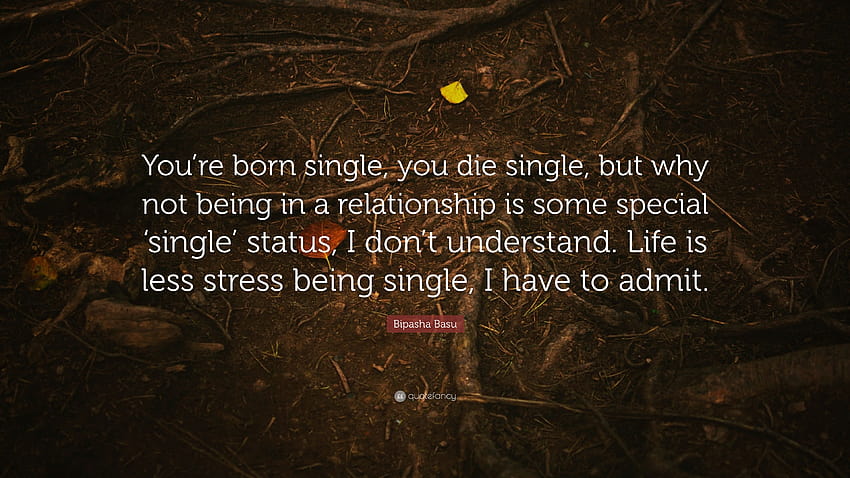 Citação de Bipasha Basu: “Você nasce solteiro, morre solteiro, mas por que não estar em um relacionamento é um status especial de 'solteiro', não entendo ...”, status de solteiro papel de parede HD