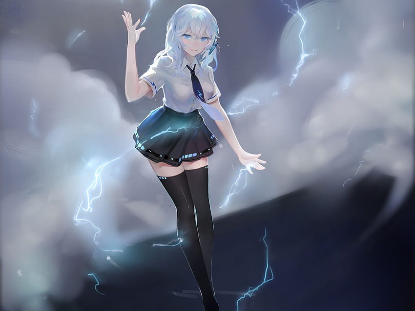 Lightning anime girl HD wallpapers | Pxfuel