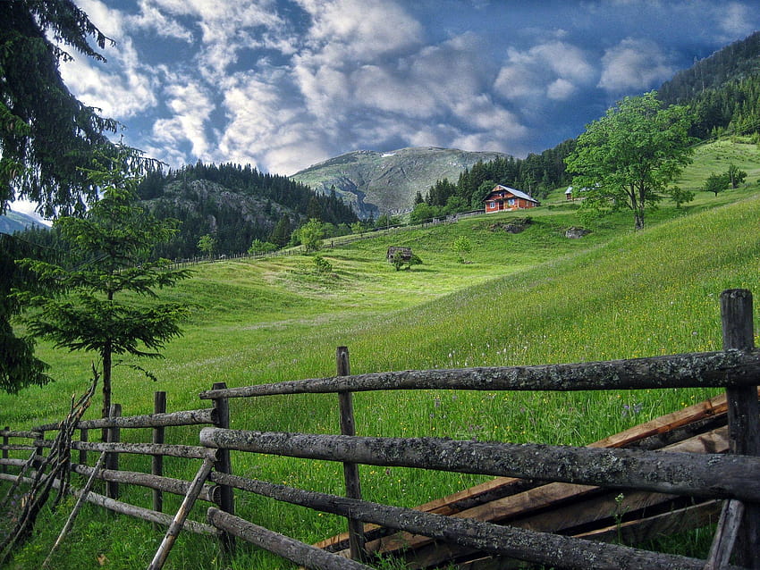 Villaggio dell'altopiano... Villaggio di Koshutan, Rugova, Kosovo di Sfondo HD