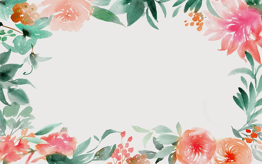 3 Watercolor Floral Border, flower border HD wallpaper