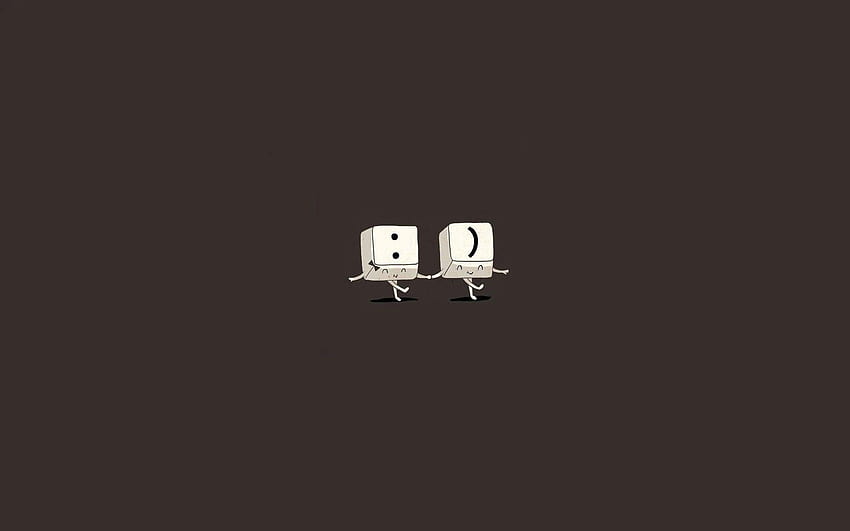 Minimalistic happy humor funny brown backgrounds, humour HD wallpaper