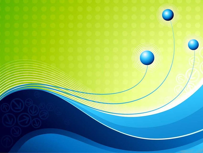 Beautiful Blue Green Vector Backgrounds For PowerPoint, green and blue HD wallpaper