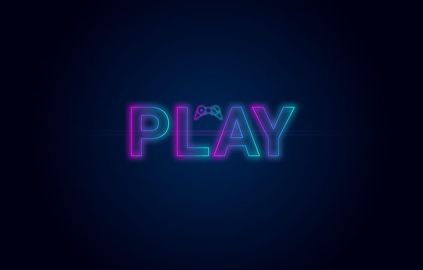 game, control, neon, player, arcade, video game, game console, Play, game logo, neon light , section игры, neon gamer HD wallpaper