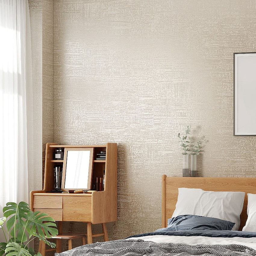 Moderne texturé blanc gris Beige couleur unie papier peint chambre salon décor à la maison Fond d'écran de téléphone HD