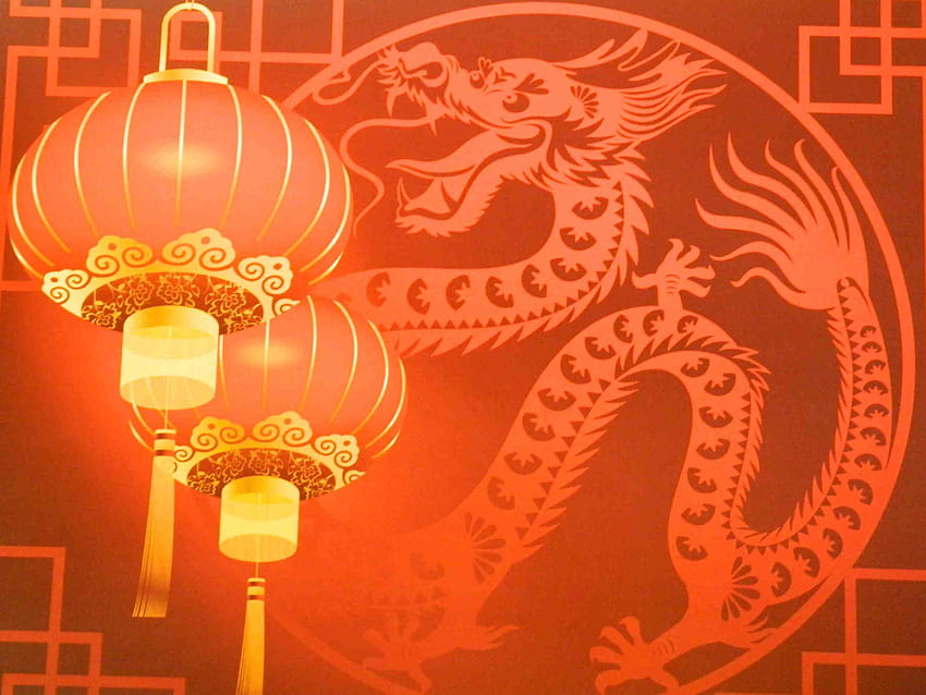 中国の旧正月ドラゴン、中国の赤いドラゴン 高画質の壁紙