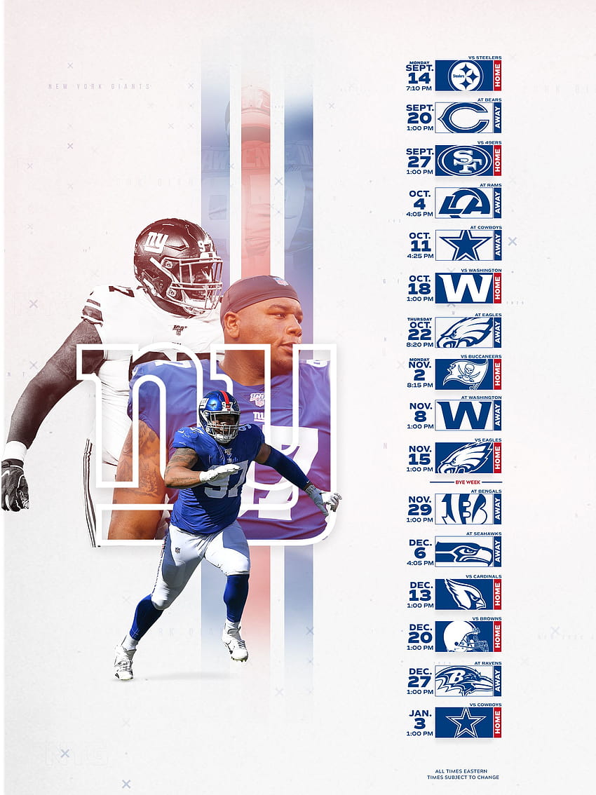 2021-2022 New York Giants Wallpaper Schedule