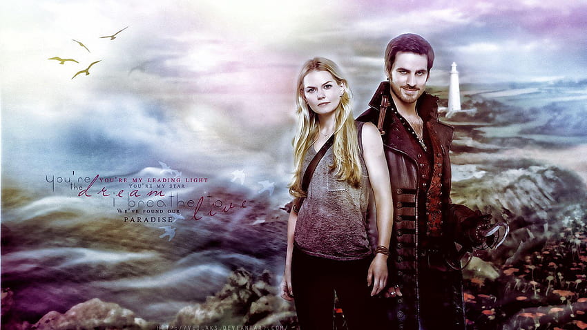 Hook and Emma, once upon a time HD wallpaper