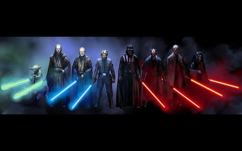 : Star Wars, Darth Vader, Yoda, Obi Wan Kenobi, Luke, gênios papel de parede HD