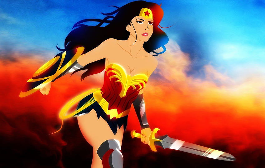 Animierter Wonder Woman Cartoon, Wonder Woman Polykunst HD-Hintergrundbild