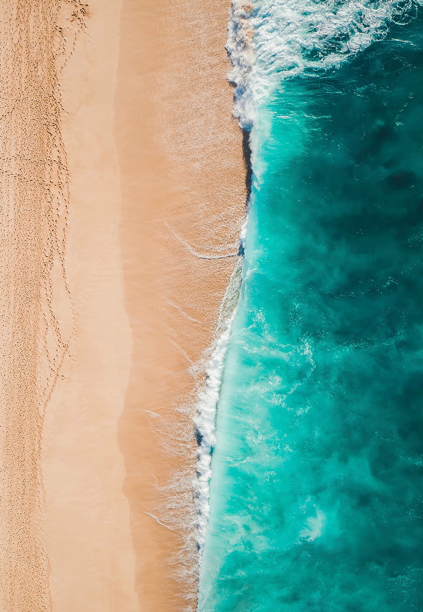 Aerial View of Ocean Waves · Stock, aerial view beach sand and ocean waves HD phone wallpaper