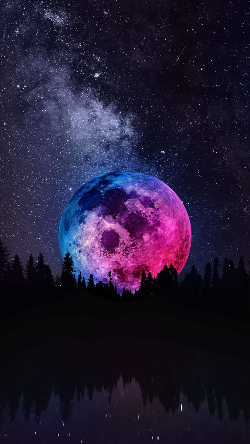 Lune dans la nuit iPhone, mignon iphone galaxie Fond d'écran de téléphone HD