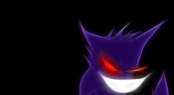 Gengar, #ishmam, #Haunter, #Pokémon, #Pokemon Evil, #minimalism, #blue  background, #simple background, #artwork, 1920x1200 …