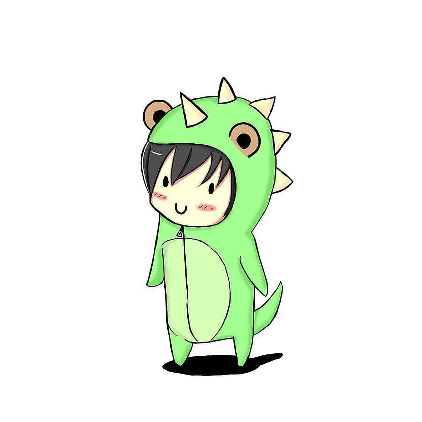 Cute Chibi Dinosaur Girl, cute dinosaur rawr HD phone wallpaper