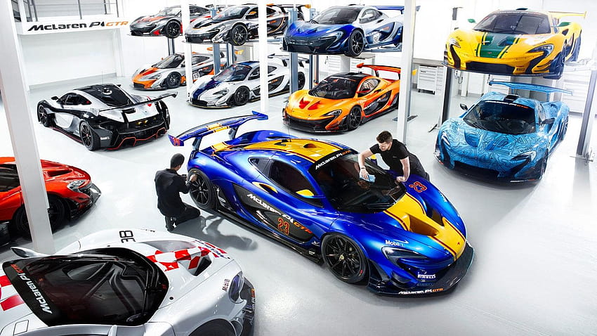 McLaren gouttes de l'atelier P1 GTR, atelier automobile Fond d'écran HD