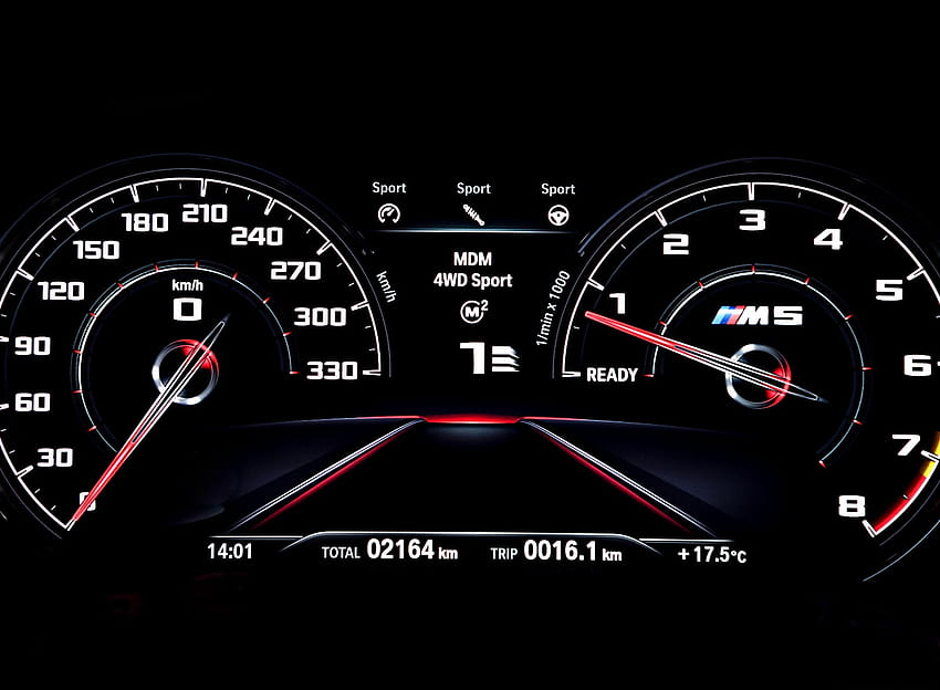 2019 BMW M5 Competition Digital Instrument Cluster, електронен инструментален панел HD тапет