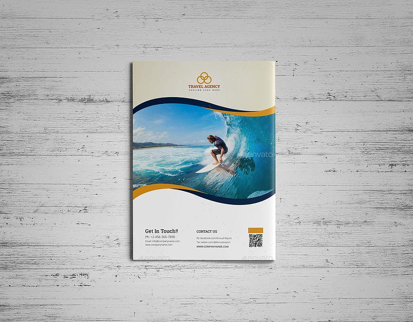 Templat InDesign Katalog Brosur Agen Perjalanan v7, selancar broucher Wallpaper HD
